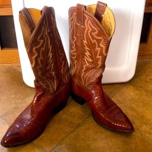 Justin pointed toe lizard skin